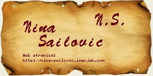 Nina Sailović vizit kartica